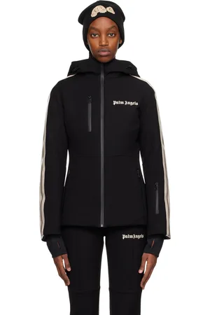 Palm Angels Blouson de ski noir à rayures