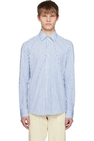HUGO BOSS Chemise blanc et bleu marine à rayures