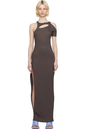ECKHAUS LATTA Robe longue fendue grise