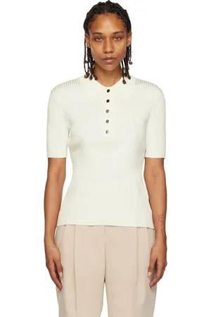 HUGO BOSS Polo blanc cassé à cinq boutons