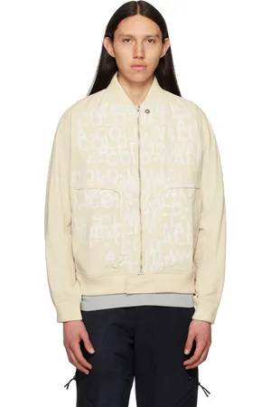 A-cold-wall* Blouson aviateur beige à motif graphique imprimé