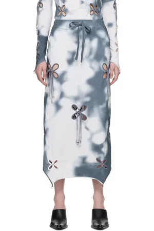 J.KIM Jupe midi Jester blanc et gris