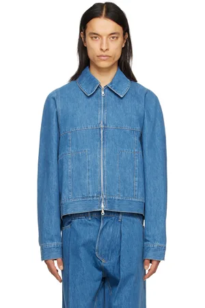 Bianca Saunders Blouson Bowl bleu en denim