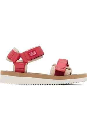 SUICOKE Sandales CEL-V rouge et blanc cassé