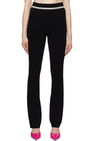 Paco rabanne Pantalon noir à appliqués en verre taillé