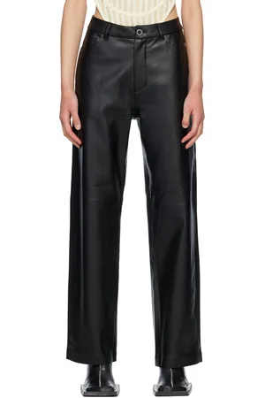 Holzweiler Pantalon Neptune noir en cuir synthétique