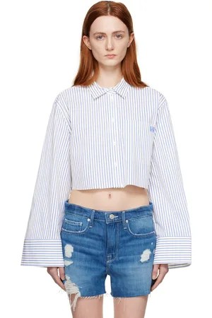 Frame Chemise écourtée bleu et blanc