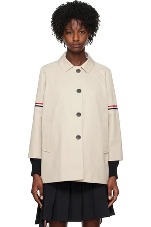 Thom Browne Manteau kaki à brassards à rayures