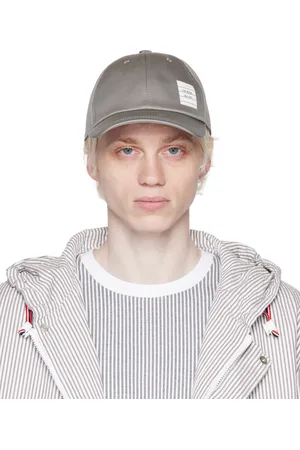 Thom Browne Casquette grise à écusson à logo