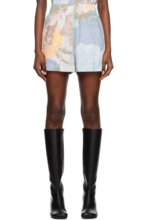DRIES VAN NOTEN Short bleu à motif fleuri
