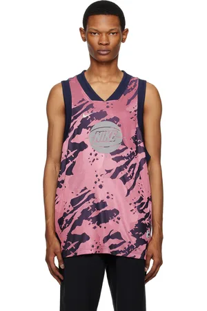 Nike Débardeur bleu marine et rose à logo brodé