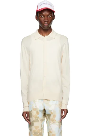 Mr. Saturday Cardigan blanc cassé à col classique