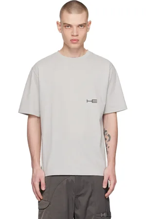 HELIOT EMIL T-shirt gris à logo imprimé