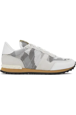 VALENTINO GARAVANI Baskets Rockrunner blanc et beige