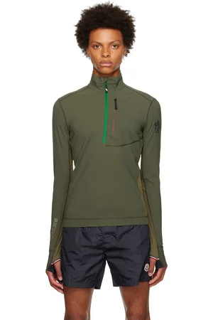 Moncler Pull vert à demi-glissière