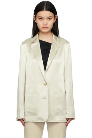Helmut Lang Veston froissé blanc cassé