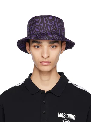 Moschino Chapeau bob mauve et noir à motif graphique