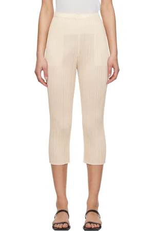 PLEATS PLEASE ISSEY MIYAKE Pantalon Monthly Colors April blanc cassé