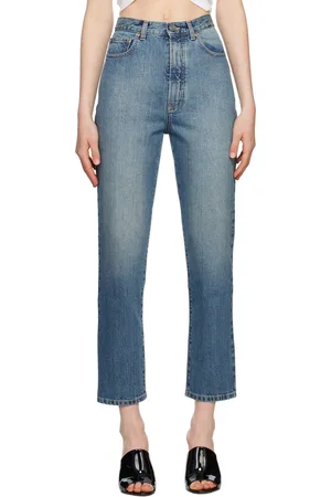 Alaïa Jean bleu à effet délavé
