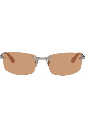 Acne Studios Lunettes de soleil rectangulaires argentées
