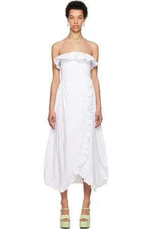 Kika Vargas Robe longue Sylvia blanche