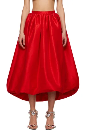 Kika Vargas Jupe midi Nina rouge exclusive à SSENSE
