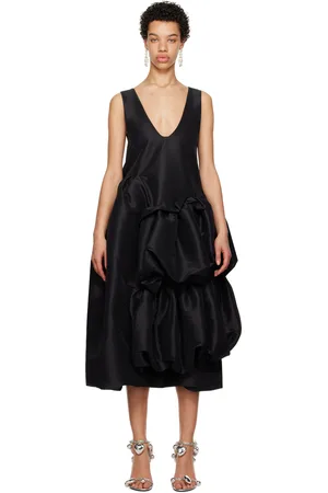 Kika Vargas Robe midi Agnodice noire exclusive à SSENSE