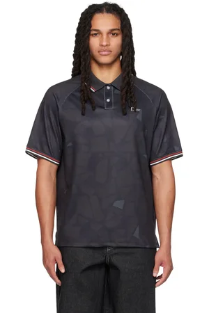 DIME Polo gris à motif graphique