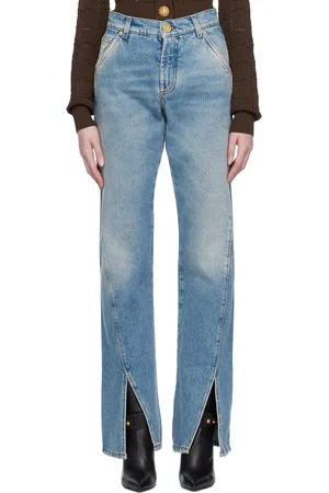 Balmain Jean bleu à revers fendus