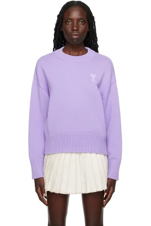 Ami Pull mauve à logo Ami de cœur exclusif à SSENSE