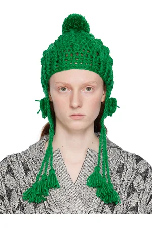 Anna Sui Bonnet vert à appliqués graphiques