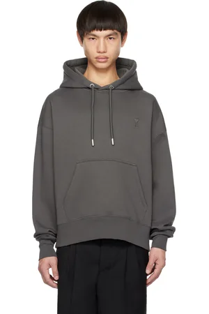Ami Pull à capuche gris à logo Ami de cœur