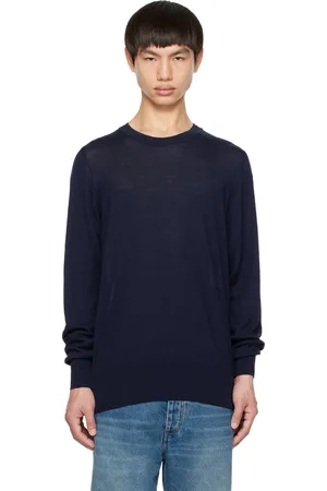Ami Pull bleu marine à logo Ami de cœur