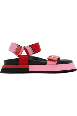 Moschino Sandales rose et rouge à logos