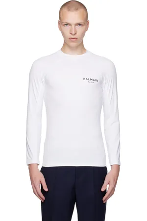 Balmain T-shirt à manches raglan longues blanc
