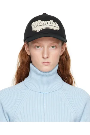Moncler Casquette noire à appliqué à logo