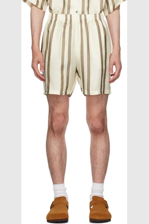 JOHN ELLIOTT Short blanc cassé à rayures