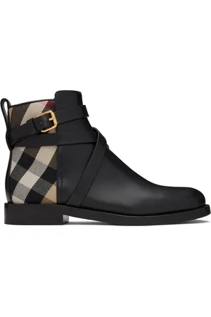 Burberry Bottes noires à carreaux House