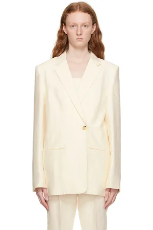 Helmut Lang Veston blanc cassé à double boutonnage