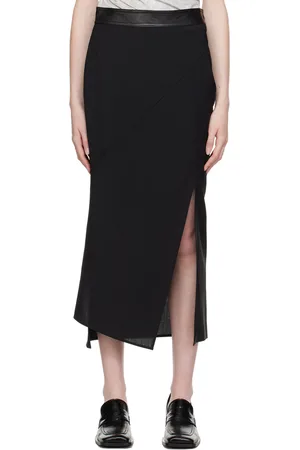 Helmut Lang Jupe midi noire à ornements torsadés