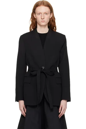 3.1 Phillip Lim Veston noir à ceinture à nouer