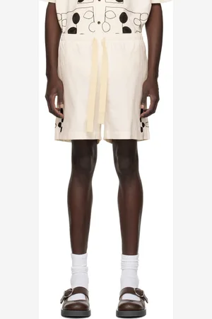 COMMAS Short blanc à images brodées