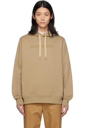 Burberry Pull à capuche brun clair à logo imprimé