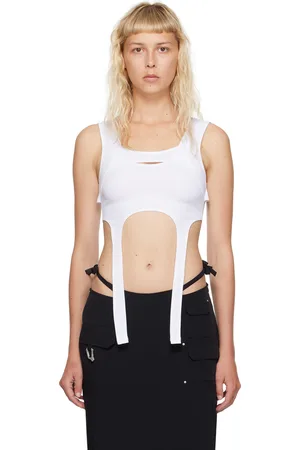 HELIOT EMIL Débardeur de style harnais blanc