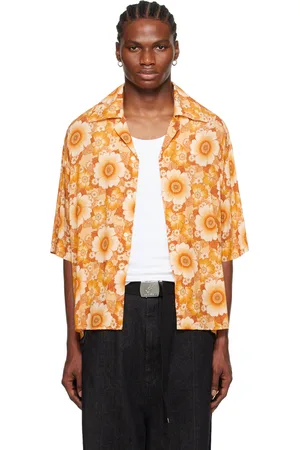 LU’U DAN Chemise orange à motif fleuri