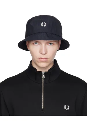 Fred Perry Chapeau bob bleu marine à logo et texte brodés
