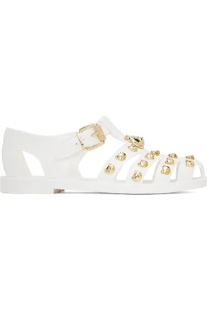 Moschino Sandales Jelly blanches à clous à ourson