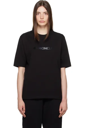 Moncler T-shirt noir à logo floqué