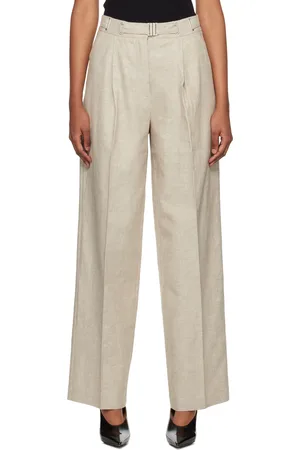 REMAIN Birger Christensen Pantalon beige à ceinture