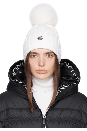 Moncler Bonnet blanc à pompon